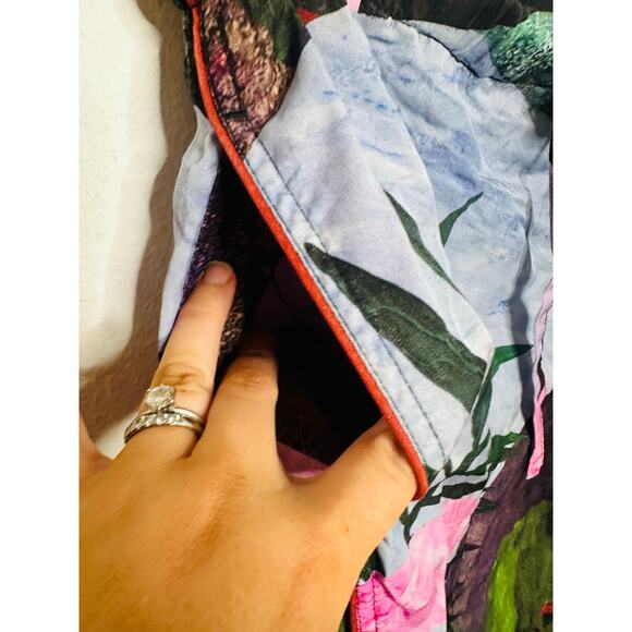 UNTITLED IN MOTION Purple Floral Intuition Tie Closure Trouser Pants size Small - Picture 10 of 16